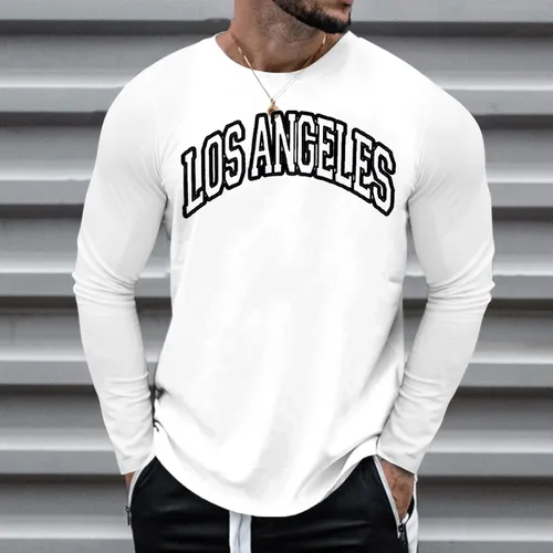 Vista 3 de Tshirt for Men Crew Neck Casual Long Sleeve Lightweight Thermal Relaxed Fit Tees Trendy True Comfort Tops