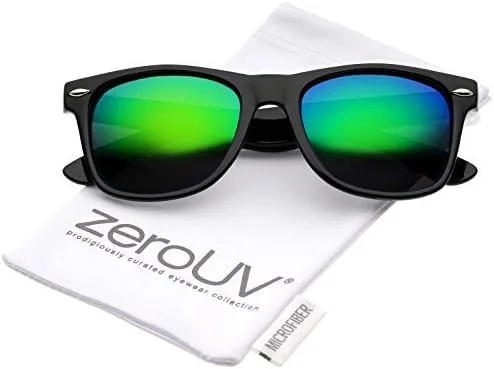 Vista 2 de ZeroUV Gafas de sol con borde de cuerno cuadrado con espejo polarizado, 2.165in