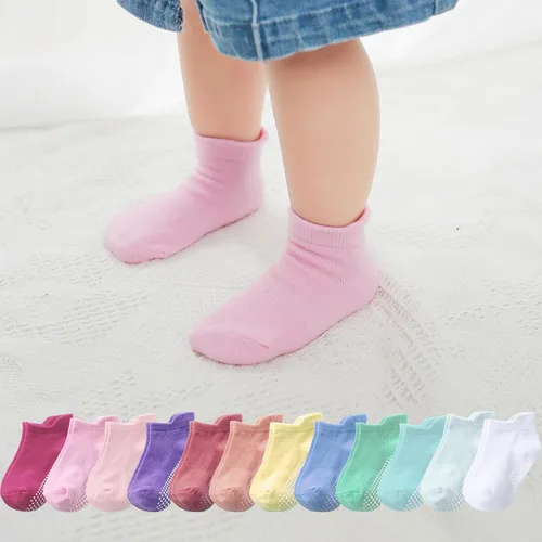 Vista 31 de Calcetines tobilleros antideslizantes para bebé, paquete de 12 para niños y niñas, calcetines de algodón para bebés Animal1