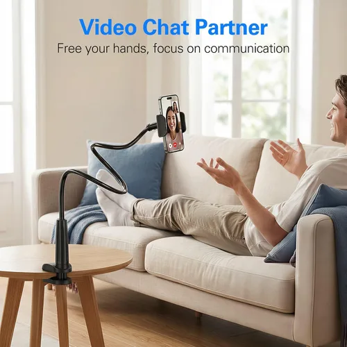 Vista 7 de MAGIPEA Soporte de teléfono de cuello de cisne para cama, soporte flexible de teléfono celular de 34 pulgadas para escritorio, soporte de abrazadera