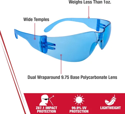 Vista 2 de Radians - Gafas de seguridad, color azul claro