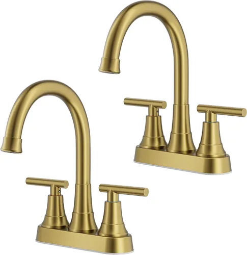 Vista 13 de FORIOUS Juego central de grifos de baño negros y dorados, grifo comercial Negro y dorado