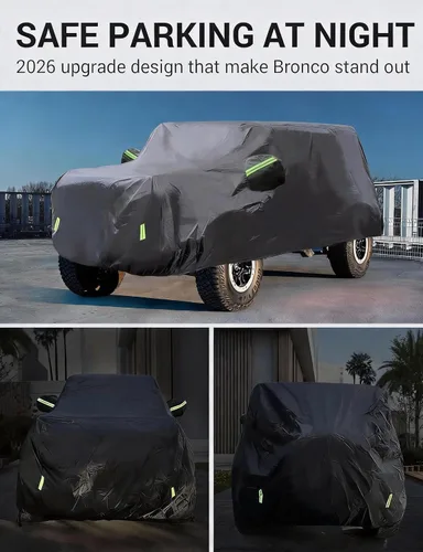 Vista 5 de Proadsy - Funda de automóvil de ajuste personalizado para Ford Bronco 2021 Bloqueo UV impermeable con forro suave que evita fugas y arañazos.