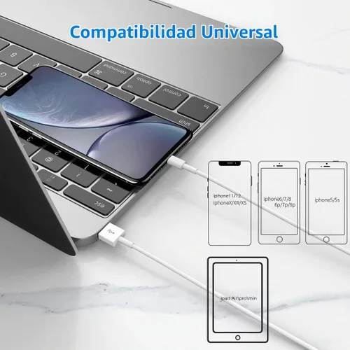 Vista 6 de Cargador para iPhone [certificado Apple MFi], paquete de 2 cables Lightning rápidos de 6 pies para cable largo, cable de carga Apple para iPhone