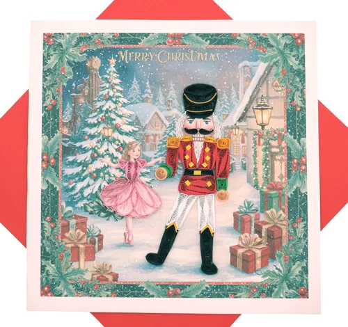 Vista 10 de Globo de nieve de Navidad, tarjeta de Navidad con filigrana - Arte único dedicado hecho a mano, tarjeta de felicitación de diseño para toda ocasión