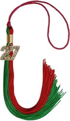 Vista 105 de Endea Graduation Borla de doble color con dije dorado (negro/oro brillante, 2022)