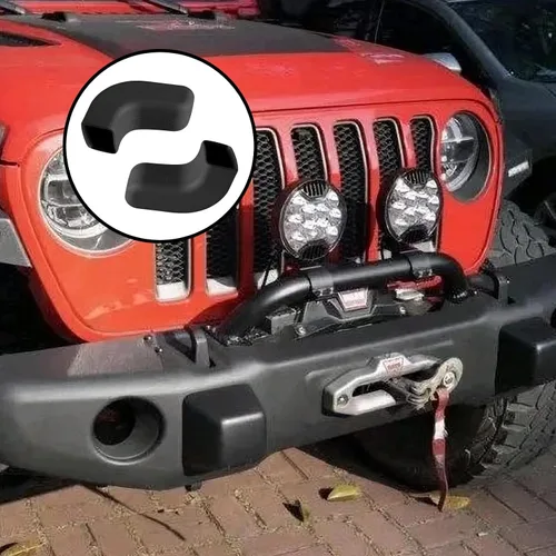 Vista 7 de 2 fundas de gancho de remolque para parachoques, protector de gancho de remolque negro, compatible con Jp Wrangler JK JL Gladiator TJ, Jp Wrangler