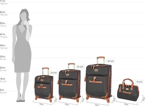 Vista 7 de Steve Madden Designer Luggage Collection - Bolsa expandible de 28 pulgadas para hombres y mujeres, maleta duradera y ligera a cuadros con ruedas
