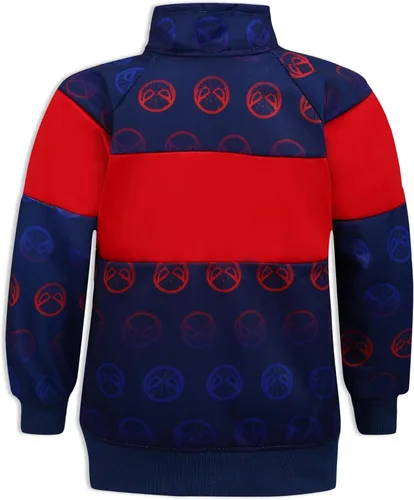 Vista 3 de Spider-Man Marvel Boys Zip Up Jacket and Jogger Set for Toddlers BlueRed