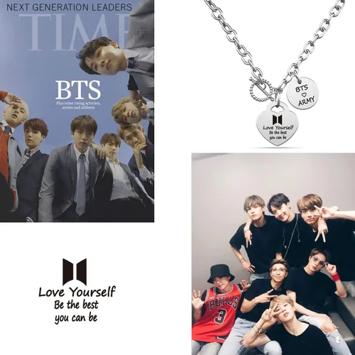 Vista 7 de G-Ahora Bangtan Boys Necklace for Girls Kpop Bangtan Boys Bangtan Necklace Bangtan Boys Army Jewelry Bangtan Boys to Love Yourself Army Necklace