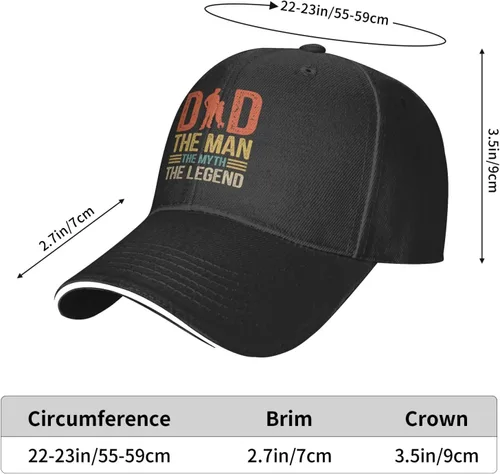 Vista 6 de QIZYOQA Dad The Man The Myth The Legend Baseball Cap for Men Women Adjustable Funny Dad Hat
