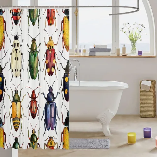 Vista 68 de Feelyou Cortina de ducha con diseño de gato para decoración de baño, bonita cortina de baño para puestos de bañeras, accesorios de baño divertidos
