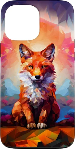 Vista 22 de iPhone 11 Mosaico de zorro rojo Lindo Funda colorida