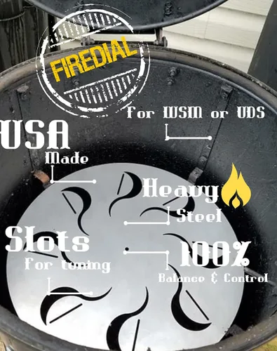 Vista 2 de FireDial - Sistema de gestión de calor para barbacoa de carbón y ahumadores de barbacoa, UDS, WSM, hervidor de agua (para WSM de 14 pulgadas)
