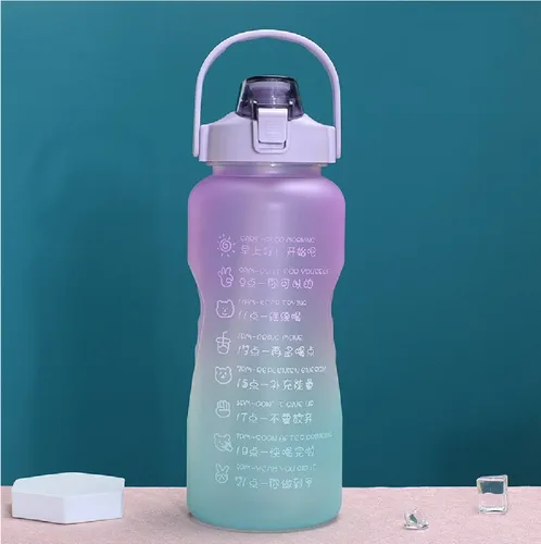 Vista 4 de Botella De Agua 2 Litros Innovadora Y Motivacional Termo