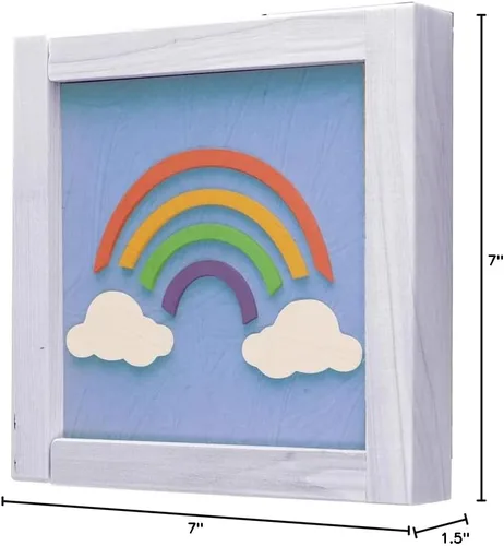 Vista 8 de Leisure Arts Caja de sombra de arco iris de 5.5 x 6 pulgadas, kit de 7 piezas, cajas de sombra, caja 3D para principiantes, proyectos de madera