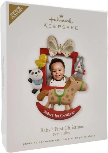 Vista 4 de Hallmark Adorno de recuerdo Babys First Christmas Photo Frame 2012