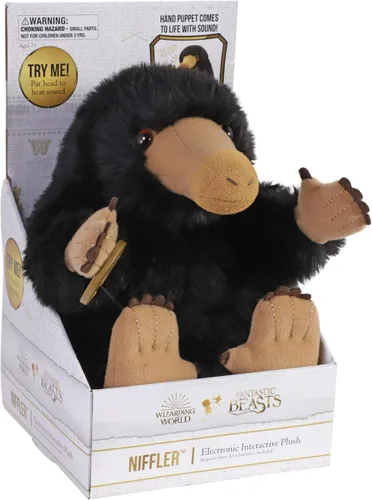 Vista 2 de The Noble Collection Wizarding World Fantastic Beasts Niffler - Marioneta de peluche interactiva electrónica