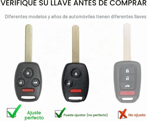 Vista 2 de Funda protectora para llavero Honda, compatible con Accord 2003-2012/Civic/CR-V Pilot Fit Odyssey Ridgeline Smart Key Holder con cordón de cuero