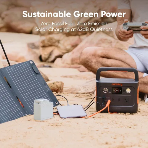 Vista 4 de Jackery Generador solar 240 v2 con mini panel solar de 40W, 256Wh