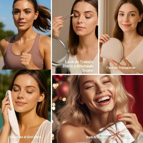 Vista 8 de SUSIKEKI 6 Colores Mini Paleta de Sombras de Ojos Maquillaje Neutro Nude Ahumado Sombra de Ojos Taupe y Marrón Mate Paleta de Maquillaje con Espejo