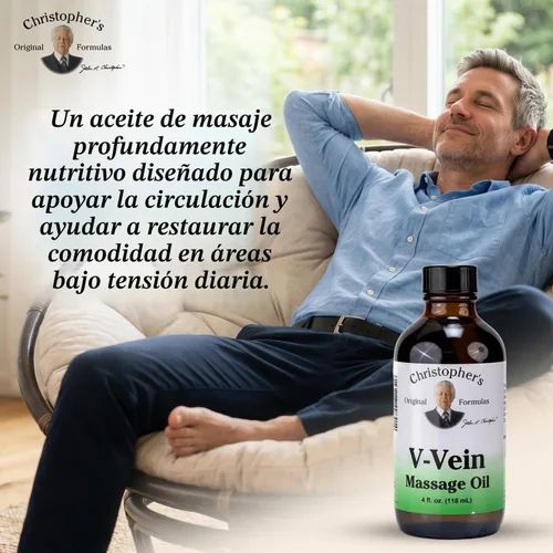 Vista 9 de Christopher's Original Formulas Aceite de masaje V-Vein, 4 fl oz Mezcla tópica de hierbas para el cuidado de la piel y el masaje