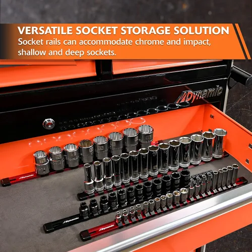 Vista 5 de Dynamic Riel organizador de enchufes de aluminio, personalizable, duradero, compatible con la mayoría de enchufes cromados y de impacto