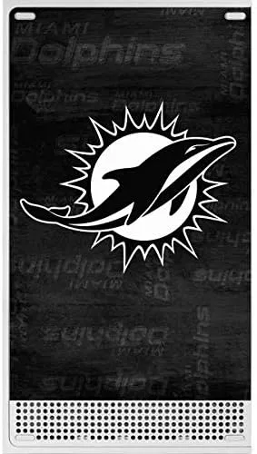 Vista 3 de Skinit Decal Gaming Skin Compatible with Xbox Series S Console - Officially Licensed NFL Miami Dolphins Black & White Design