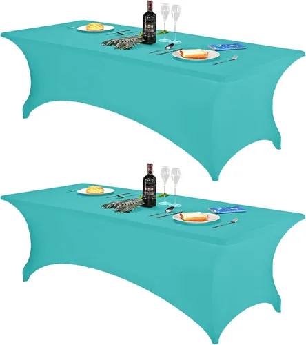 Vista 172 de FORLIFE - Funda de mesa de elastano, mantel ajustado de 4 pies para mesas rectangulares, funda elástica para patio, universal para bodas, banquetes