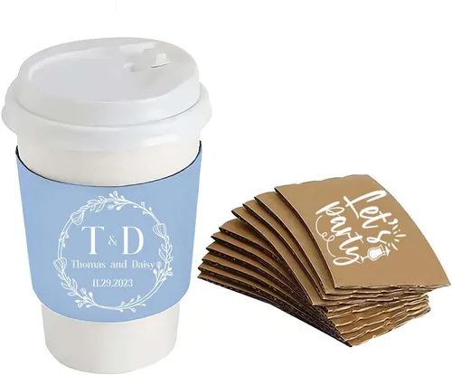 Vista 3 de Las mangas personalizadas de la taza de café de la boda 1000PCS encargan las mangas