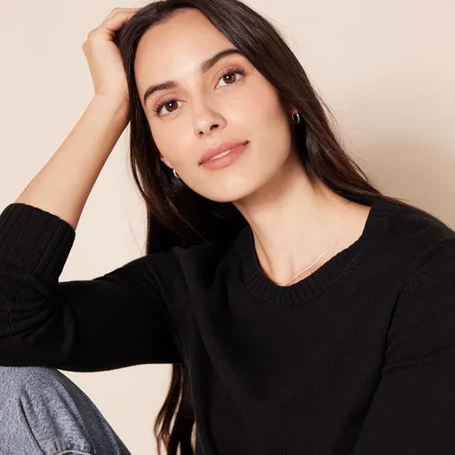 Vista 4 de Tienda Essentials Womens 100% Cotton Crewneck Sweater (Available in Plus Size)