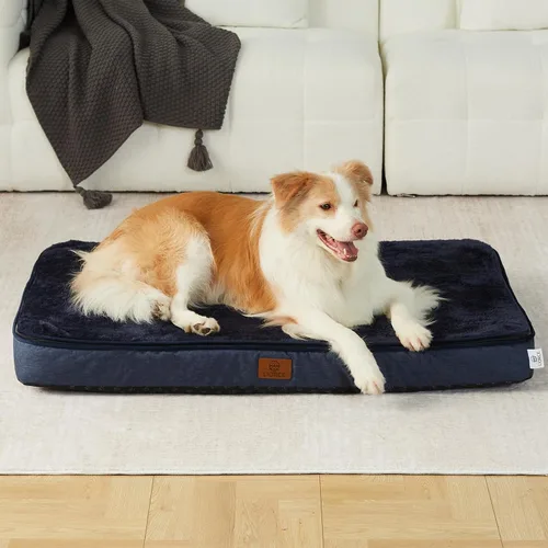 Vista 19 de LIORCE Cama grande para perros de espuma viscoelástica, camas ortopédicas de 4 pulgadas de grosor para perros grandes, cama impermeable para perros