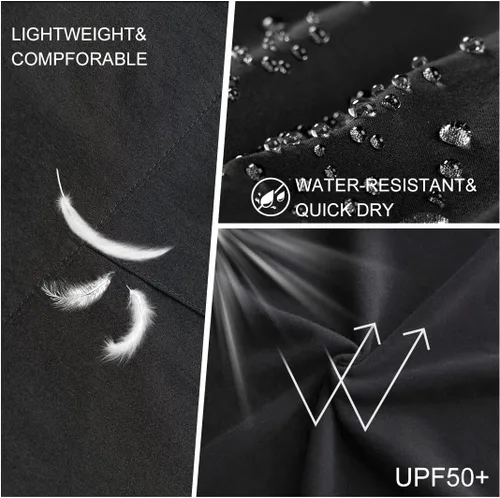 Vista 5 de Arunlluta Pantalones de senderismo para hombre, pantalones de viaje para senderismo, resistentes al agua, pantalones de trabajo para hombre