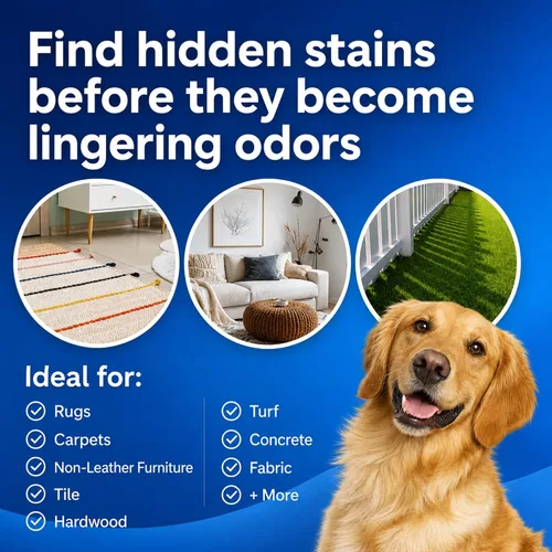 Vista 3 de Linterna UV recargable con cable de carga USB-C para detección de orina de mascotas, manchas ocultas, moneda estadounidense y extranjera