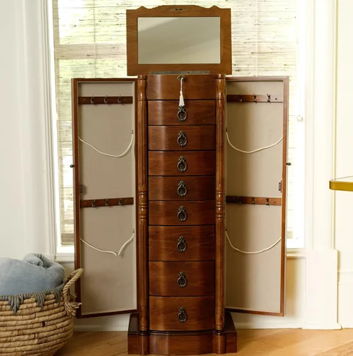 Vista 2 de Hives and Honey Robyn Jewelry Armoire nogal