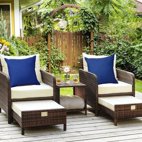 Vista 12 de 4 fundas de almohada impermeables de color azul claro para exteriores, fundas de almohada cuadradas modernas para patio, banco, muebles de patio 4