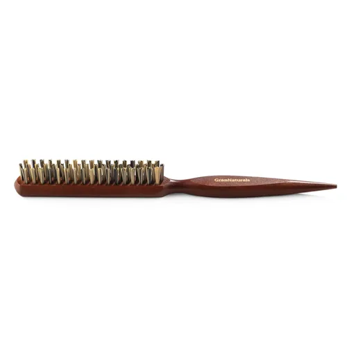 Vista 8 de GranNaturals Cepillo de pelo de cerdas duras para mujer, peine rígido y liso con cola de rata para seccionar el cabello, utilizado para control