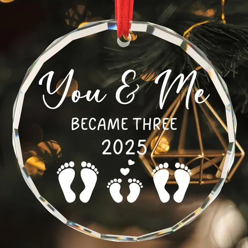 Vista 9 de Regalos para bebés recién nacidos para parejas en 2026 We Became a Family of Four Baby's First Christmas Ornament First Time Parents Mom Dad Gifts