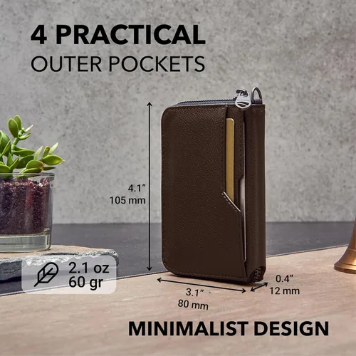 Vista 25 de Vaultskin NOTTING HILL - Cartera con cremallera y protección RFID para tarjetas