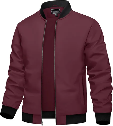 Vista 10 de TACVASEN Chaqueta Ligera para Hombre Chaqueta Bomber de Primavera Otoño Rompevientos Abrigos Casuales Elegantes con Bolsillos
