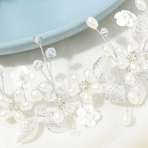 Vista 6 de Yean Diadema de boda de flores, piezas para el cabello, accesorios