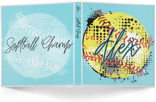 Vista 2 de Carpeta personalizada de sóftbol con 3 anillas, 1 pulgada, multicolor