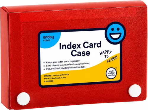 Vista 15 de Enday Tarjetero de índice de 3 x 5, estuche azul para tarjetas de índice con 5 separadores de pestañas, organizador de tarjetas de índice, soporte
