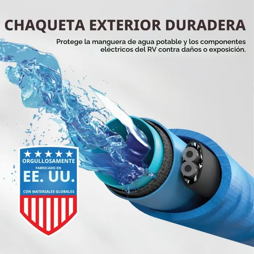 Vista 6 de Camco Heated Drinking Water Hose for RV, 5/8 In ID, 50 Ft, Blue, 22912-A