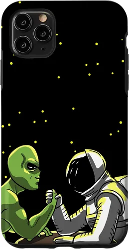 Vista 11 de Carcasa divertida para iPhone 14 Alien And Astronaut Arm Wrestling