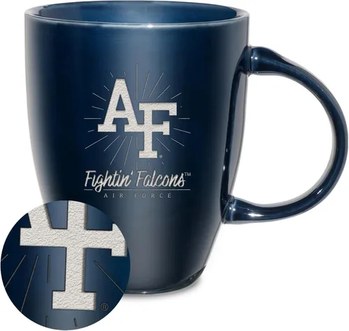 Vista 114 de Rico Industries - Taza de lustre cerámico con grabado láser de la NCAA de 18oz - Café-Té