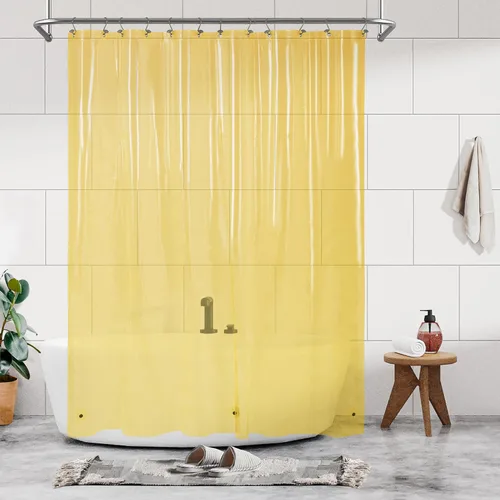 Vista 76 de Barossa Design - Forro de cortina estrecho de PEVA para ducha, con 3 imanes, impermeable, para cabina de baño pequeña, sin PVC, ojales metálicos