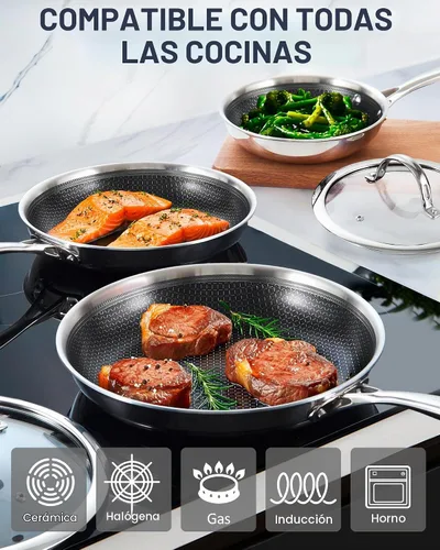 Vista 5 de Cooks Sartén híbrida híbrida de acero inoxidable estándar de 8 pulgadas