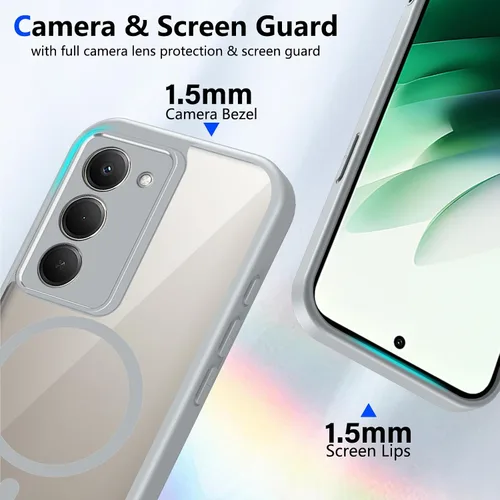 Vista 311 de Funda magnética transparente compatible con Xiaomi 17T, color negro 2 en 1 PC + TPU cubierta de teléfono a prueba de golpes, carcasa protectora