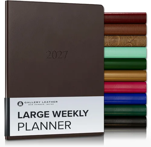 Vista 41 de Gallery Leather Planificador Semanal y Mensual Grande 2025-2026, Calendario Planificador y Cuaderno Elegantemente Encuadernado con Elegantes Bordes